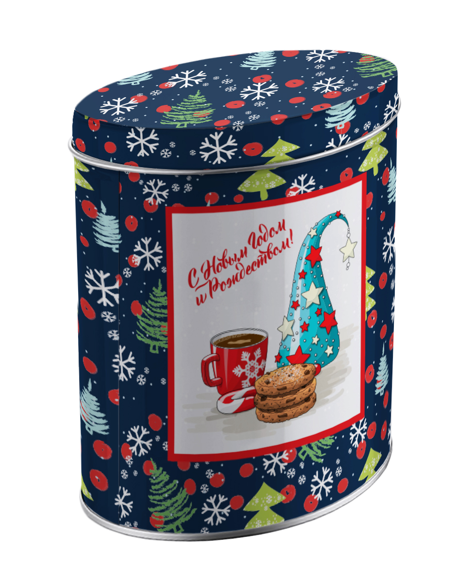 Синий | Чай черный коллекция "С Новым Годом и Рождеством" в тубусе, листовой