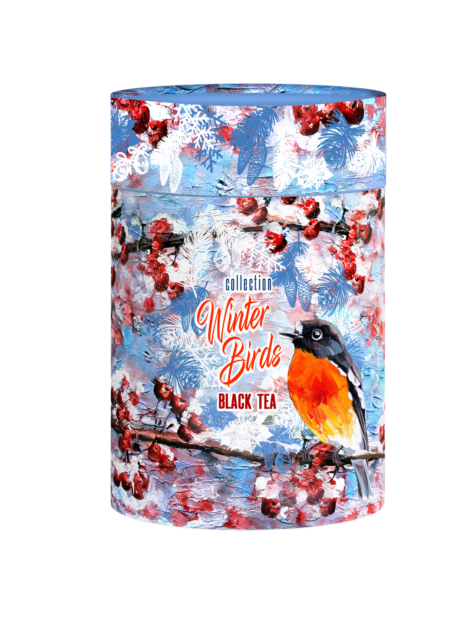 Снегири | Чай черный коллекция "Winter Birds" в тубусе, листовой